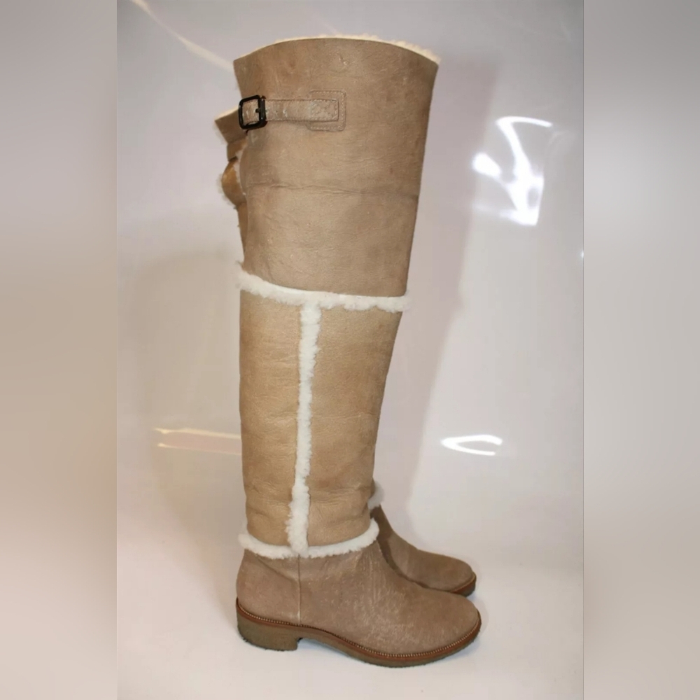 Sale❗Diane von Furstenberg Tamara GENUINE Shearling 8 Sheepskin OTK Boots LUXURY - Picture 2 of 16